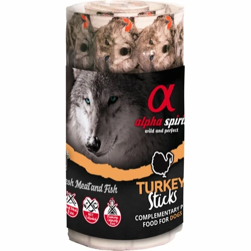 Alpha Spirit Turkey Stick 16 stk - hundesnacks med kalkun